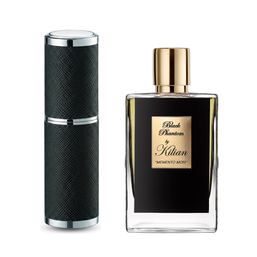 Black Phantom by Kilian, a dark gourmand fragrance bottle, one of the niche alternatives to Tom Ford Black Orchid